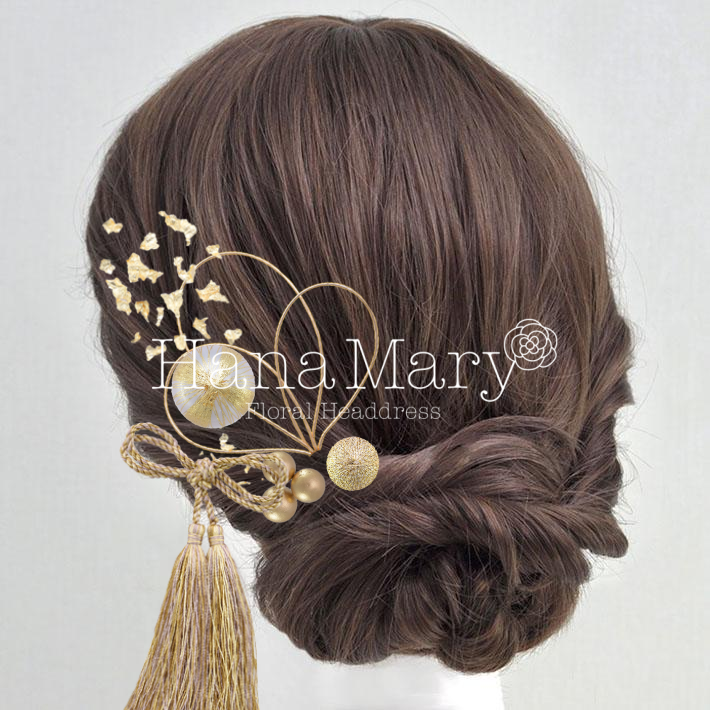 玉かんざし金シンプル