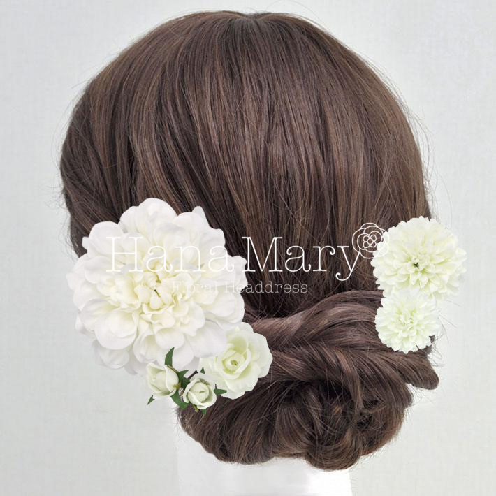 左右どっちもかわいい白メインアレンジ