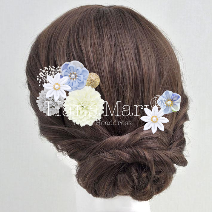 水色のお着物と