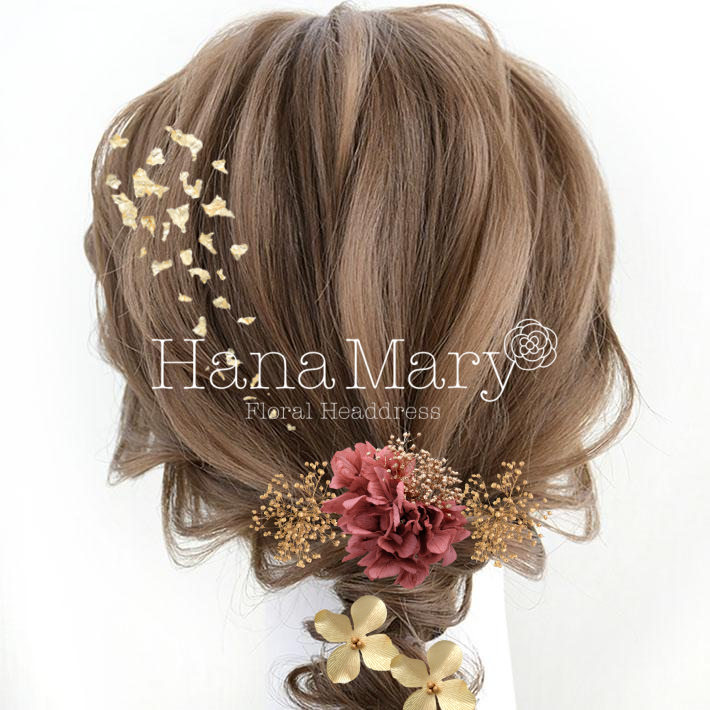 ローポニー　金箔＋かすみそう