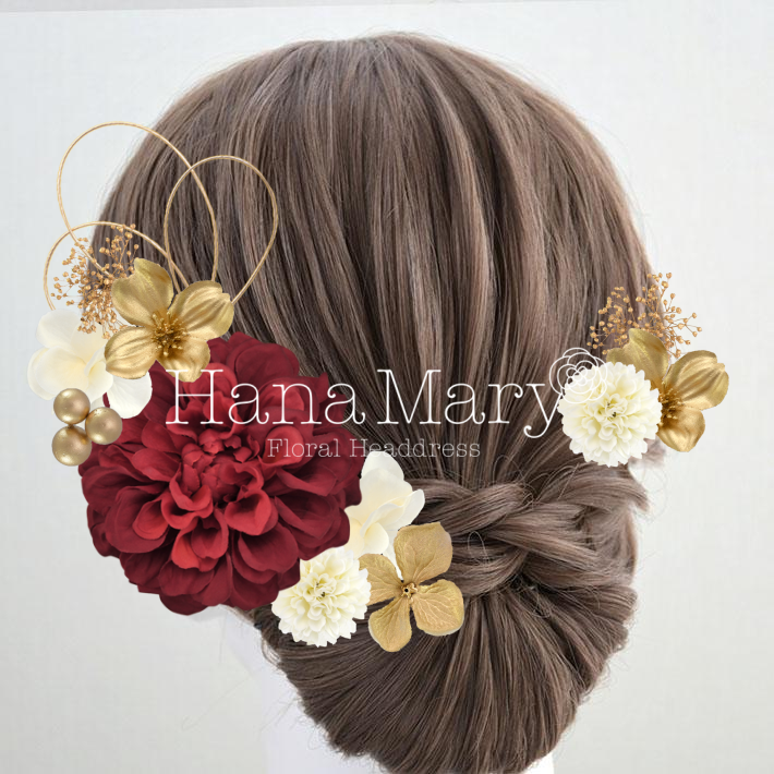 ダリアメインの髪飾り