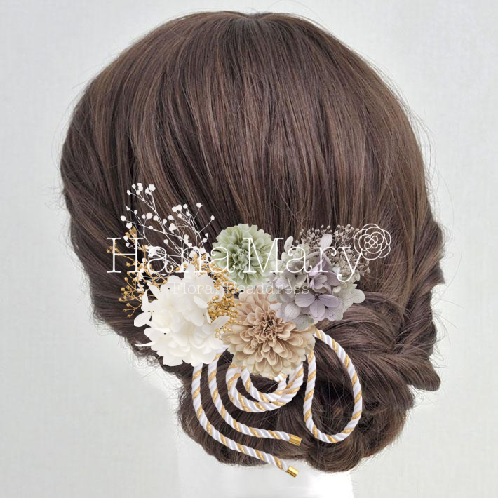 アースカラーの髪飾り