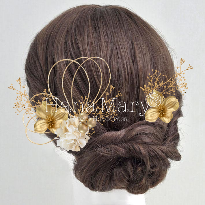 ゴールド系髪飾り