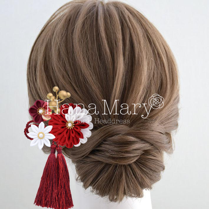 紅白つまみ細工