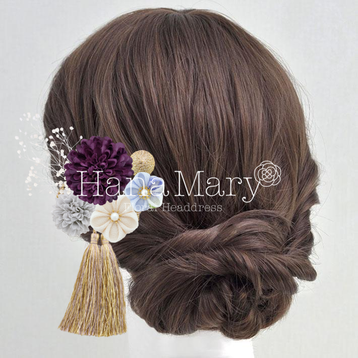 ピンポンマムハーフアップ