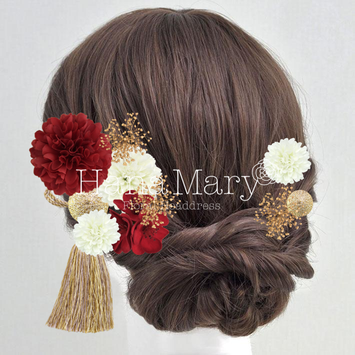 シンプルシニヨン想定の髪飾り