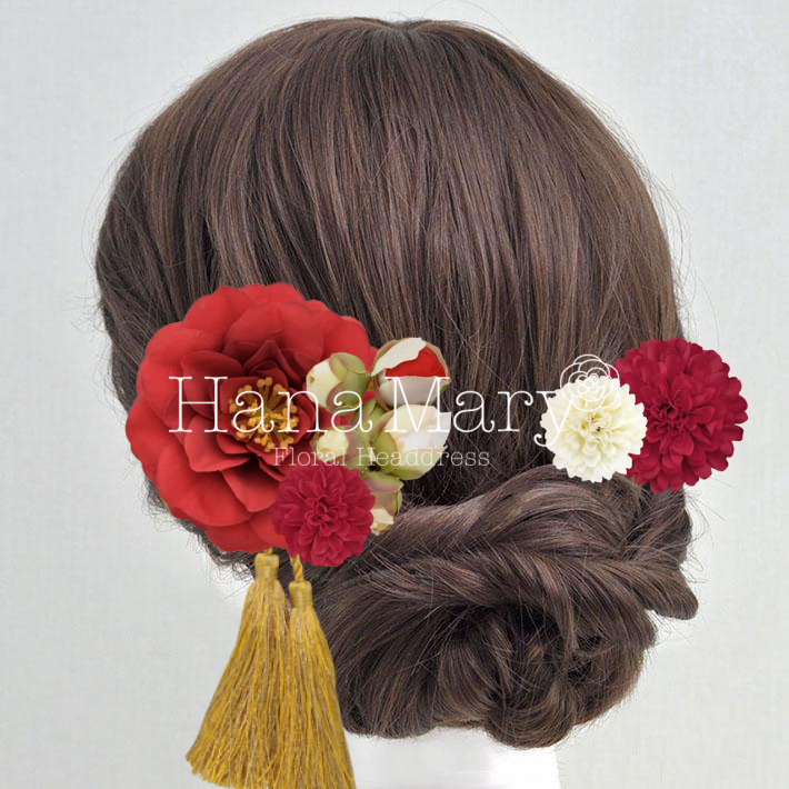 赤薔薇の古典風アレンジ