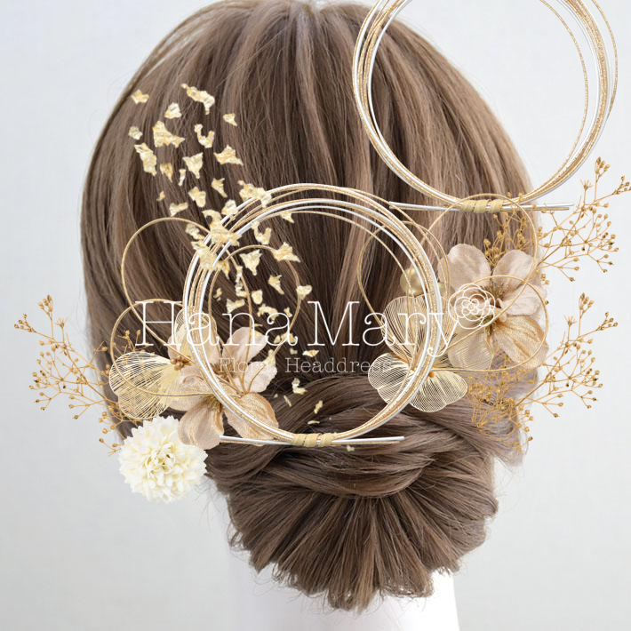 水引きメインのロングヘア向けアレンジ