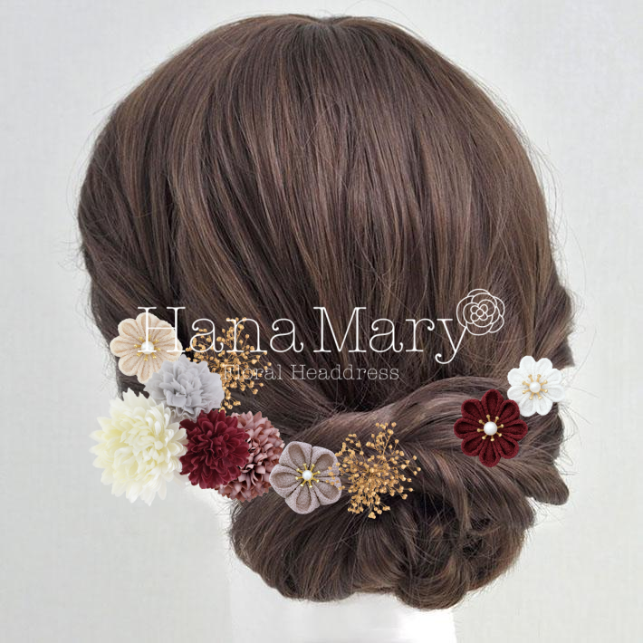 古典ボルドー&水色