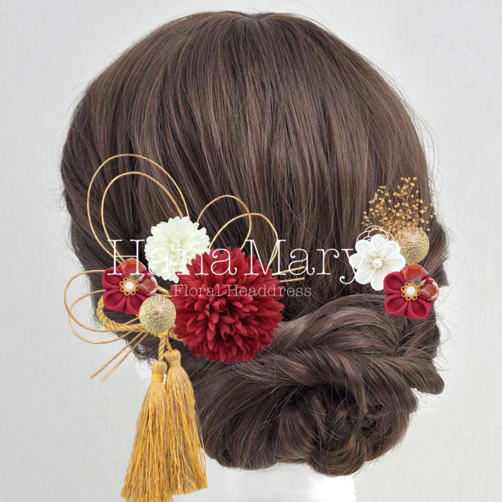 大きめ水引と房アレンジ黄色