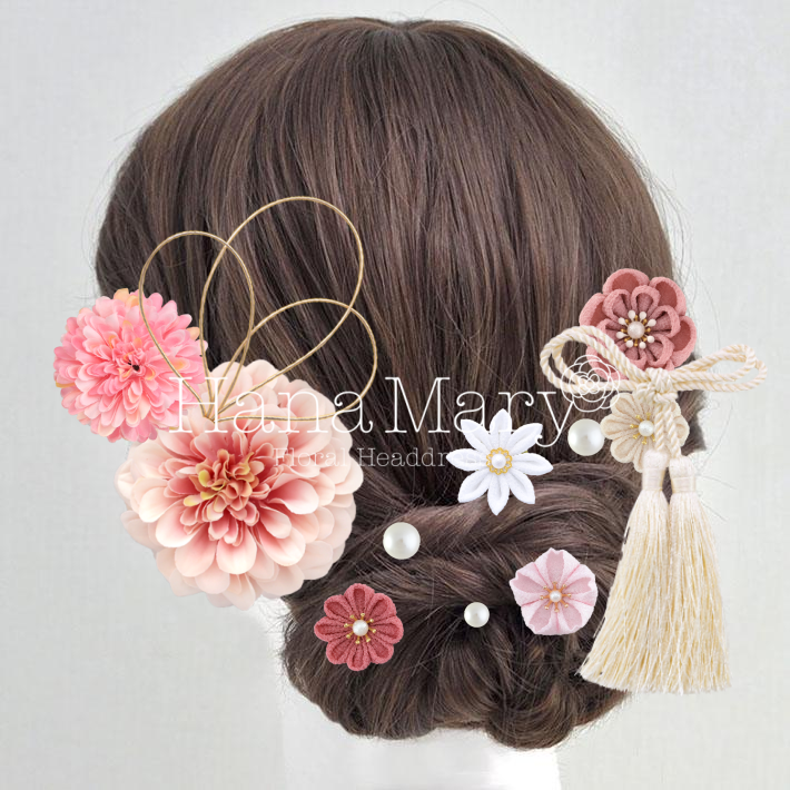 ピンク系髪飾り