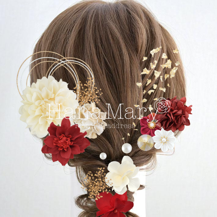 紅白髪飾り5