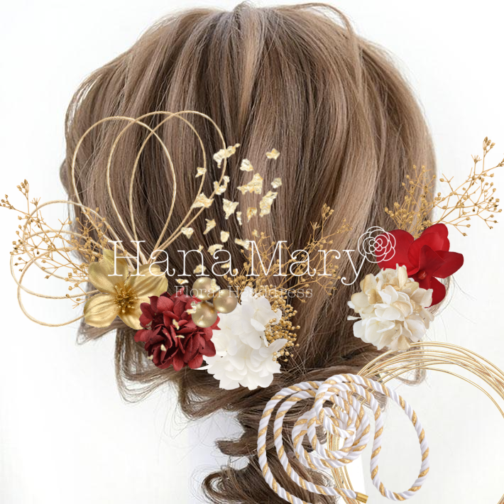 ボルドーかすみ草金箔