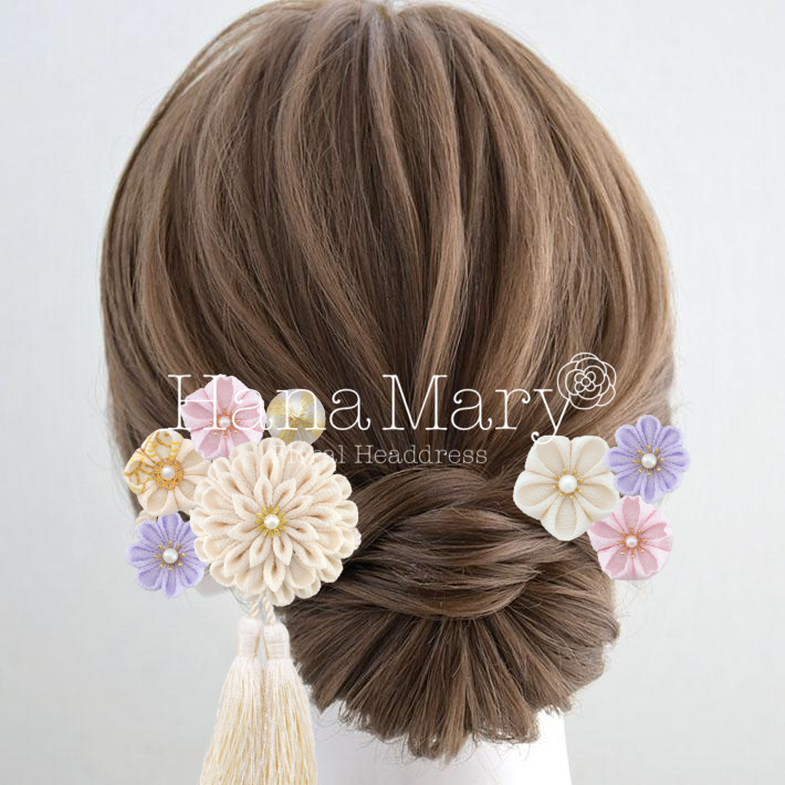 桜と薄藤の髪飾り③