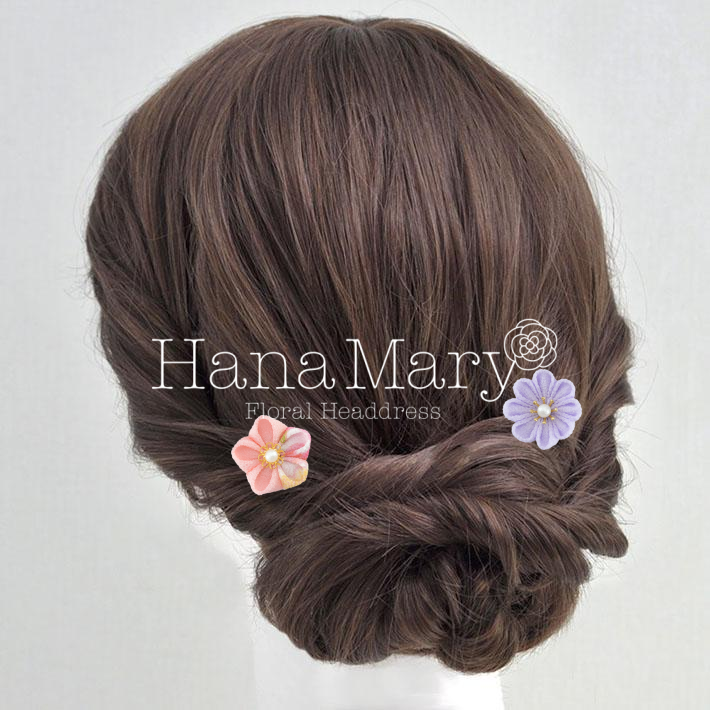 桜と薄藤の髪飾り⚫