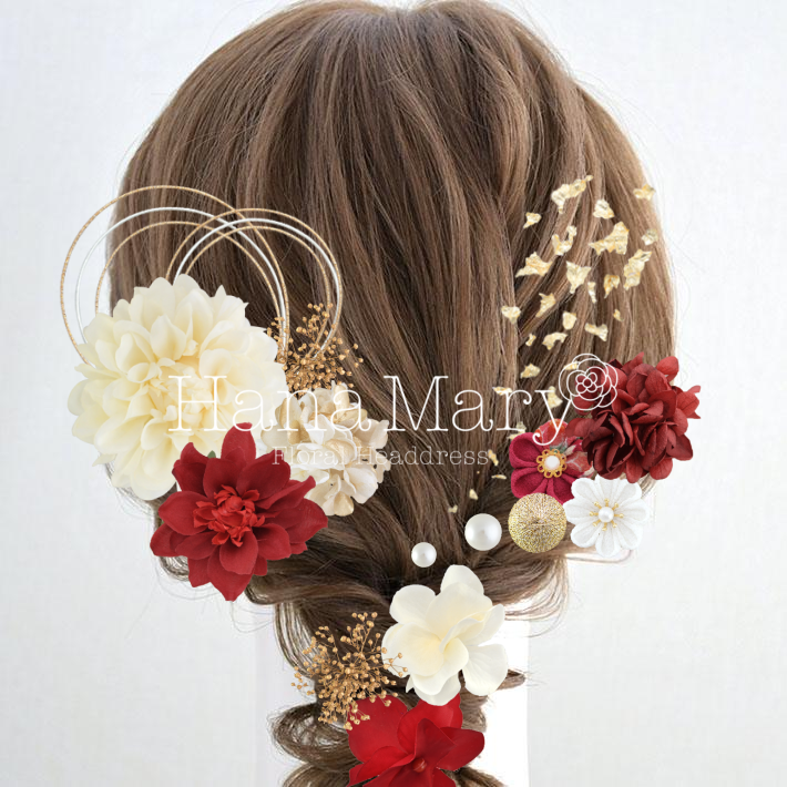 紅白髪飾り5