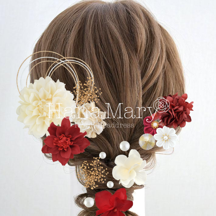 紅白髪飾り5