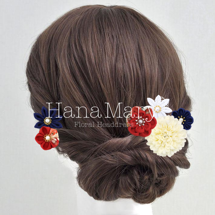 赤青椿（差し色青の袴)