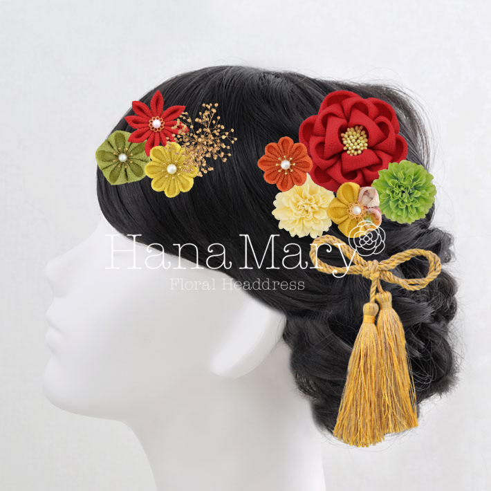 赤系の髪飾り9購入