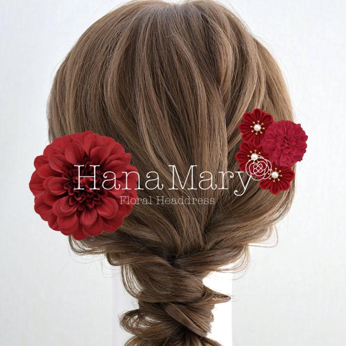 赤の髪飾り