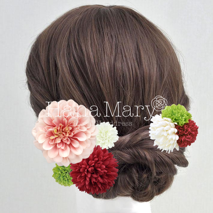 赤、ピンク、グリーン