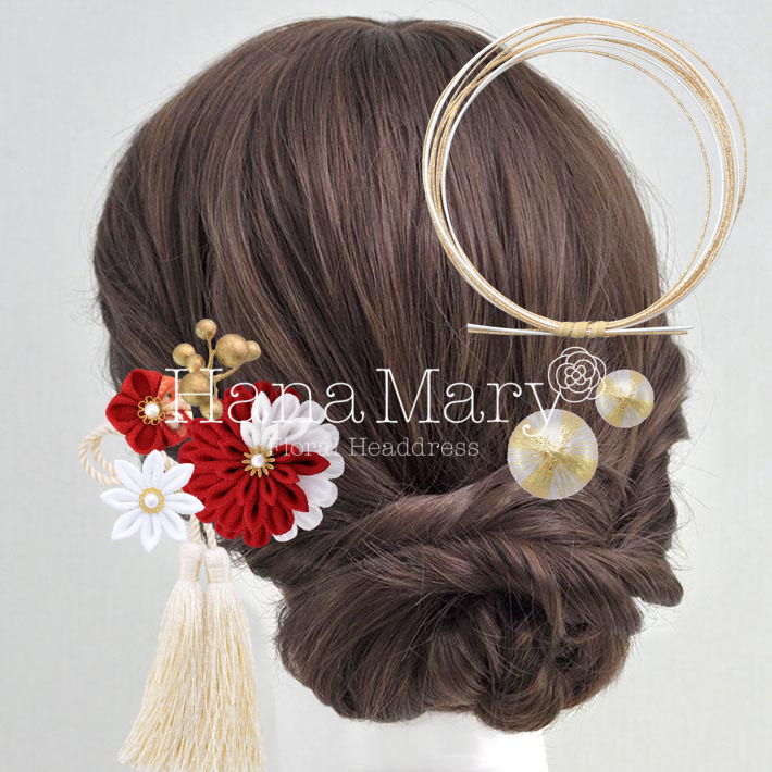 日本風つまみ髪飾り