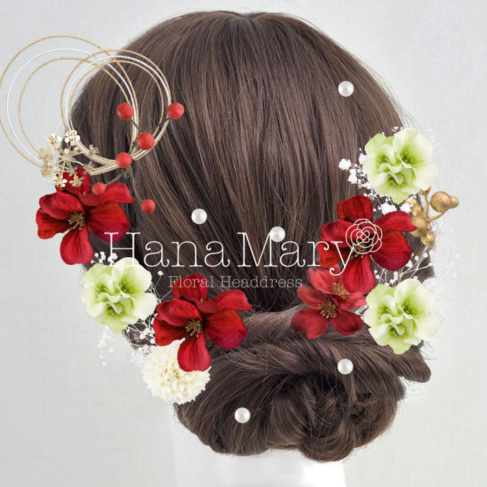 赤ハナミズキ+淡緑