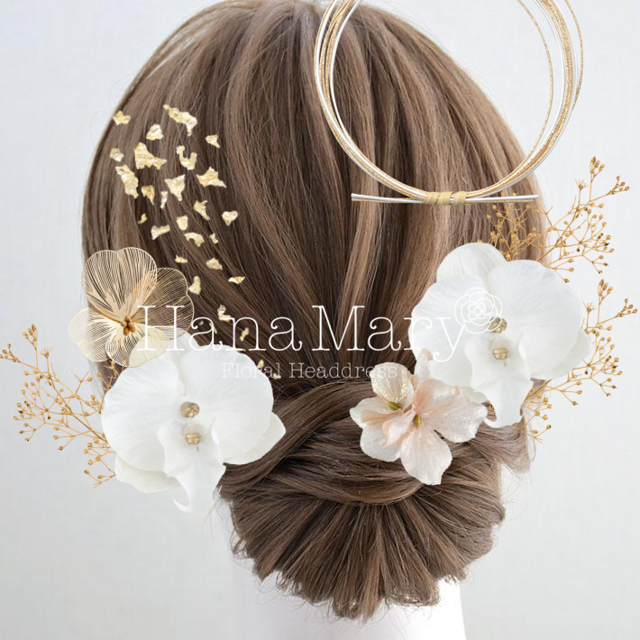 胡蝶蘭の髪飾り