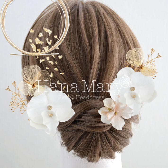 胡蝶蘭の髪飾り