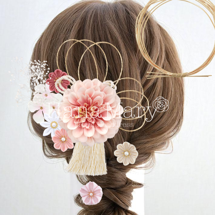 ピンク髪飾り