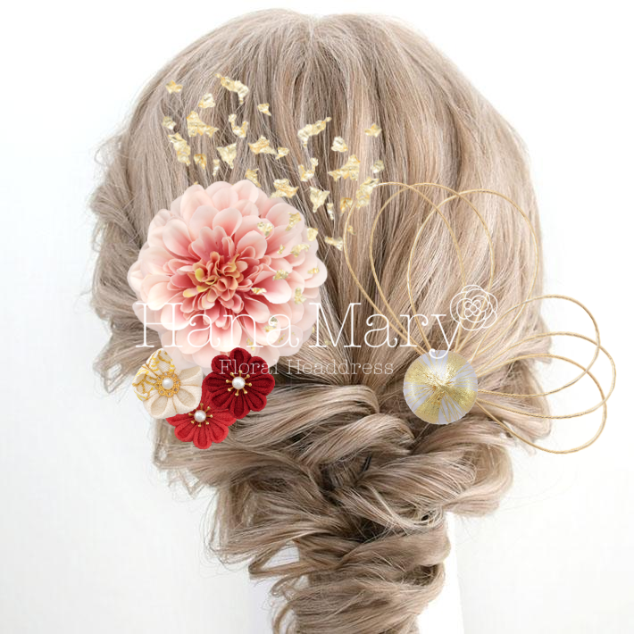 大きなピンクの髪飾り2