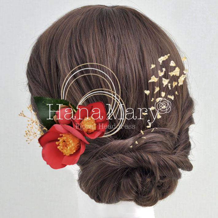 椿のシンプルアレンジ