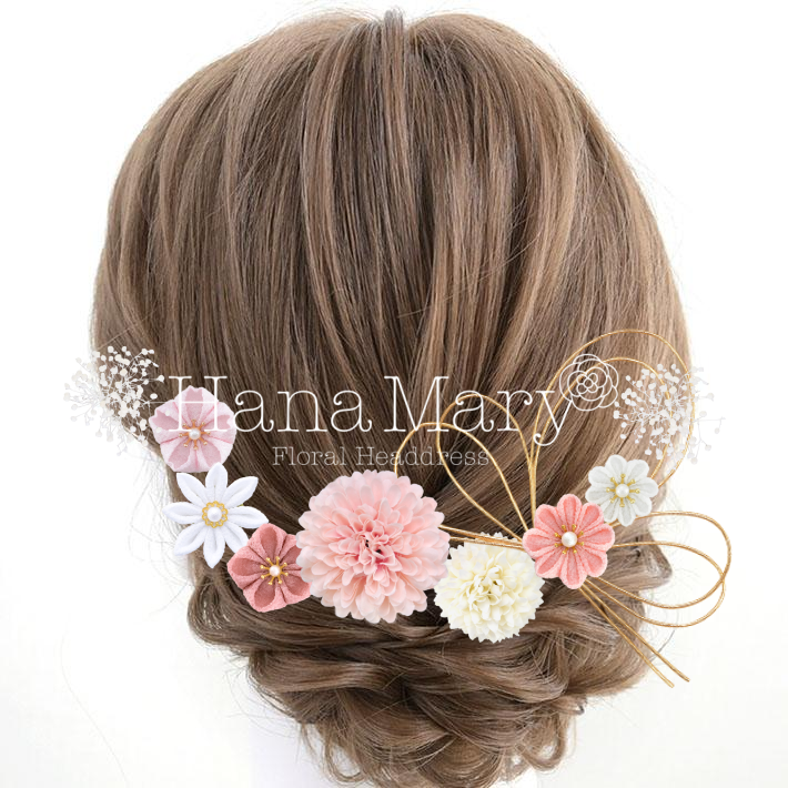 つまみ細工ピンク