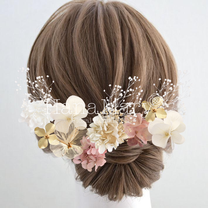 ピンク和装に合う髪飾り