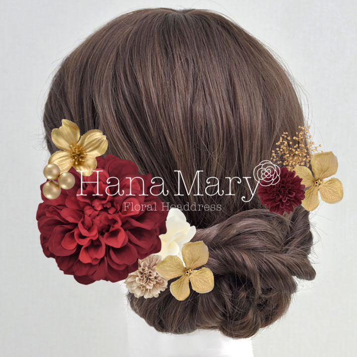 ダリアと紫陽花ゴールド