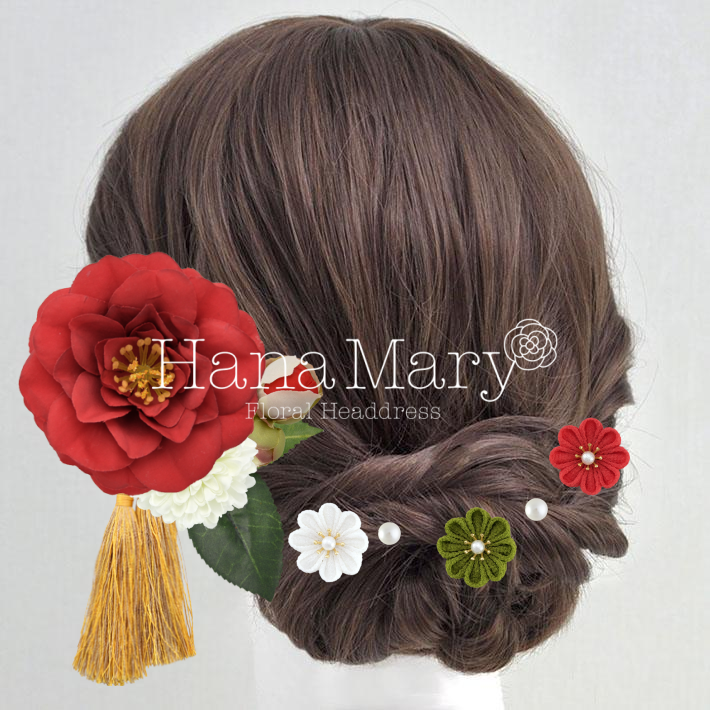 つばきの髪飾り