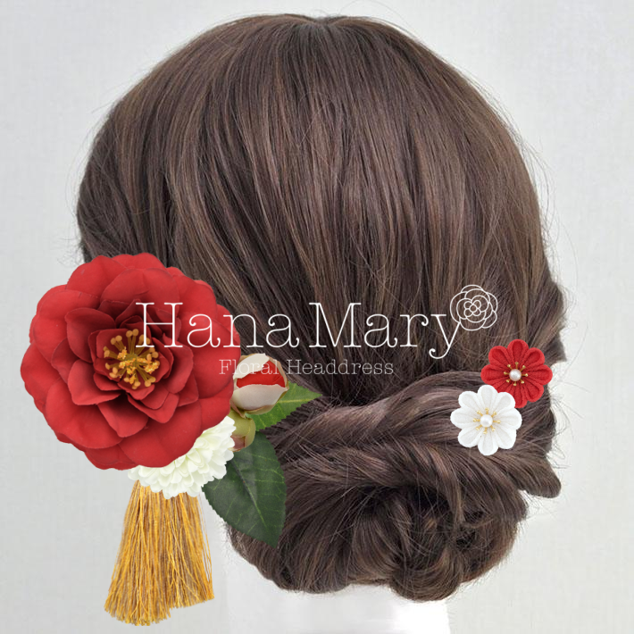 つばきの髪飾り