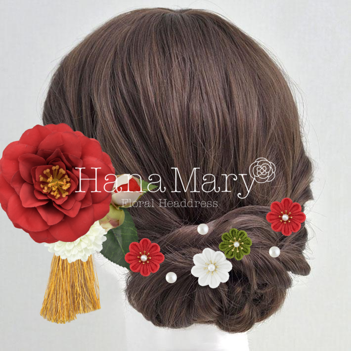 つばきの髪飾り