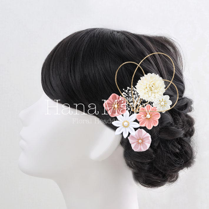 つまみ細工ピンク