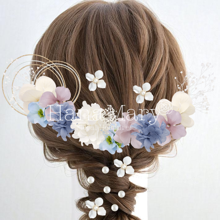 清楚な白パールの編みおろし