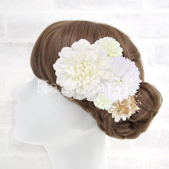 白いダリアと紫陽花