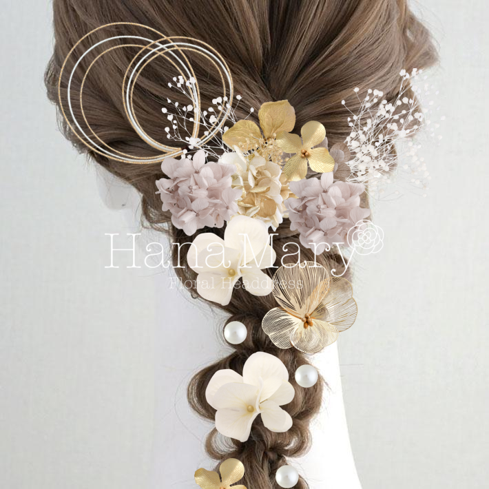 編みおろし髪飾り