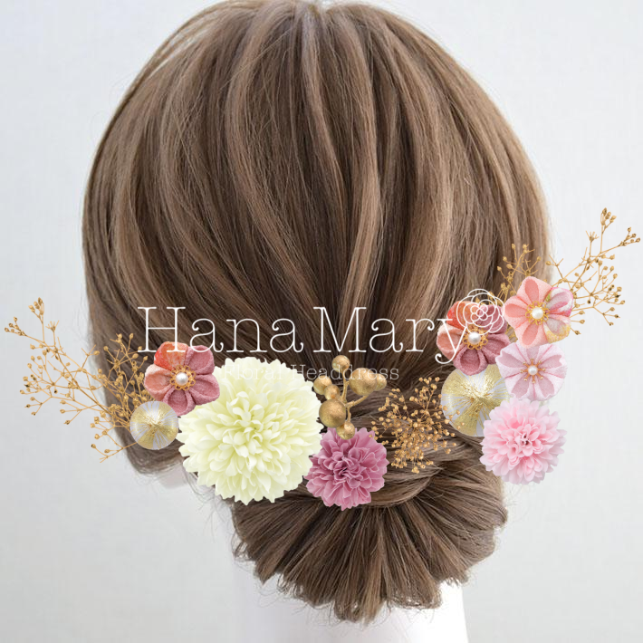お花たくさん髪飾り