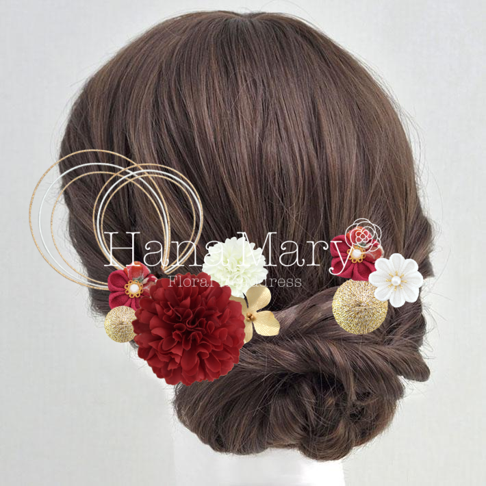 赤色ニュークラシック 髪飾り 卒業式用