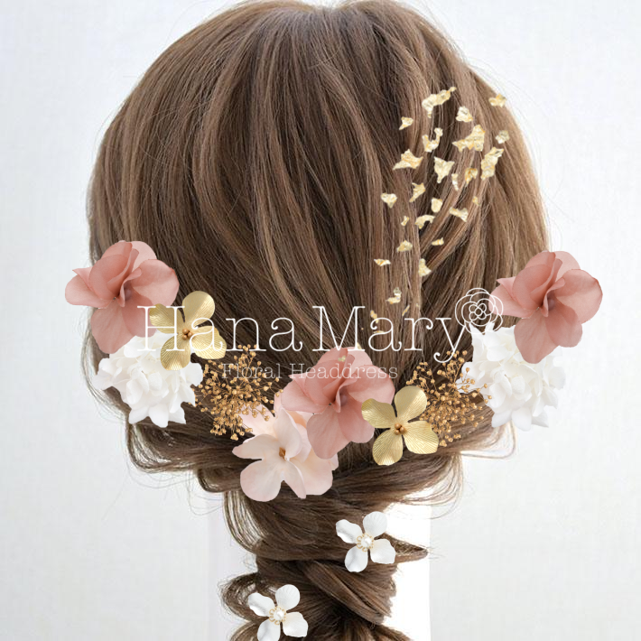 ピンクの編み込み3