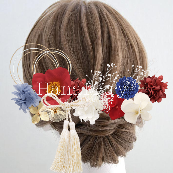 椿の髪飾りアレンジ