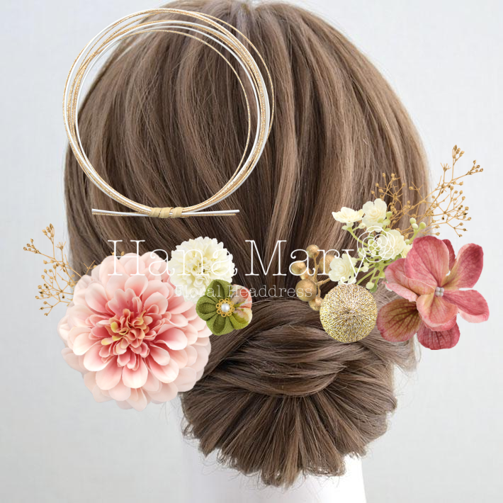 ピンクと黄緑和風向け