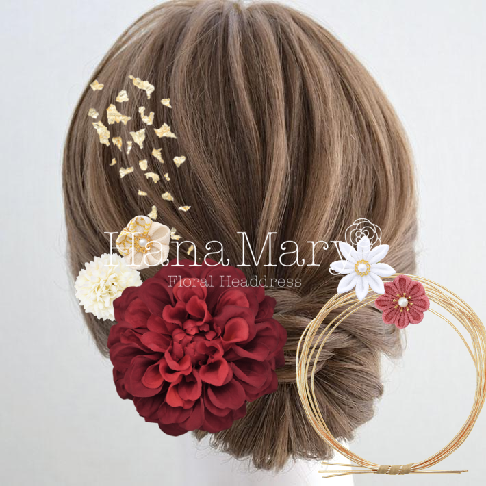 ダリアつまみ細工