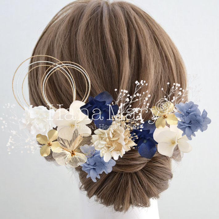 成人式ブルーアレンジ