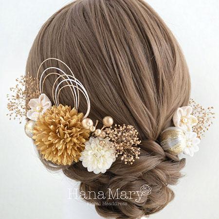 ニュークラシック 髪飾り 成人式 卒業式【ゴールド】振袖 袴